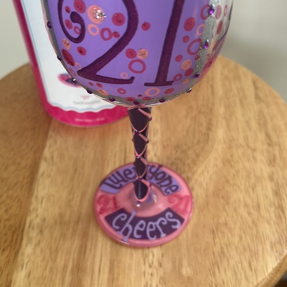 Lolita Wine Glass 15 oz Hand Painted 21st Birthday Party Gift Celebrate Girly - Picture 5 of 7